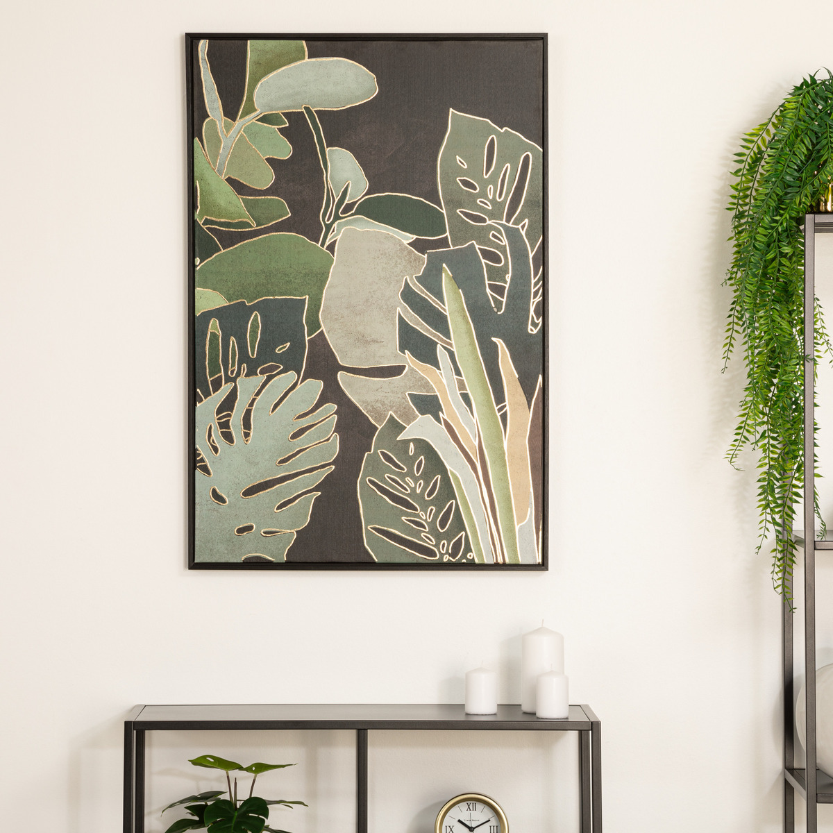 Toile imprimée encadrée motif jungle EMMA multicolore, ATMOSPHERA