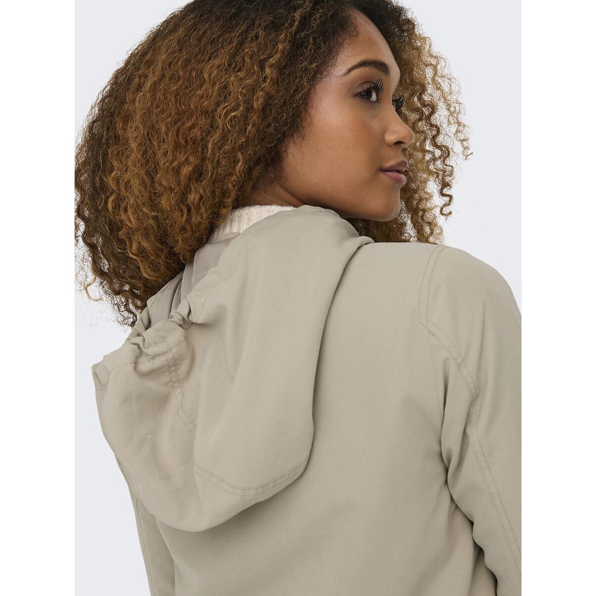 Parka à capuche taupe clair, ONLY