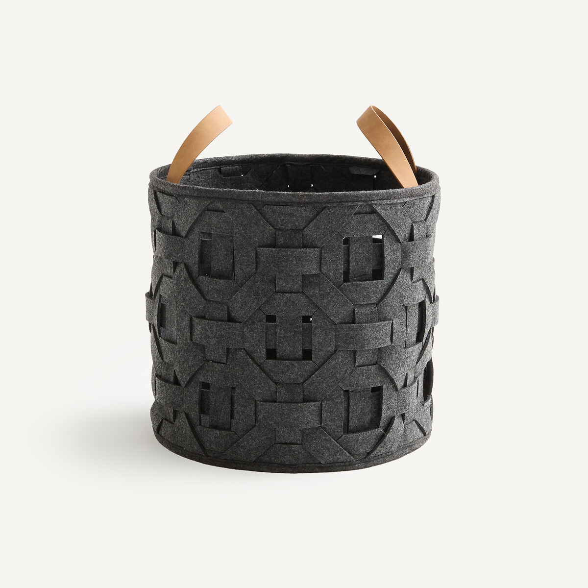Panier tressé, en feutrine, hauteur 30,5 cm, SÉRA gris anthracite, AM.PM