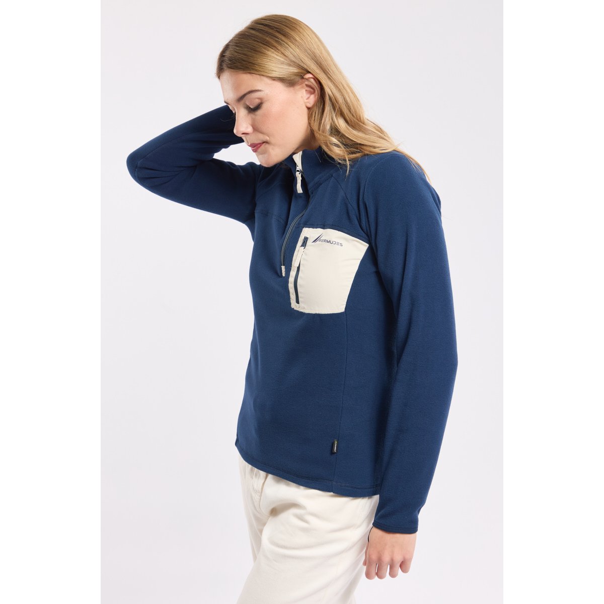Sweat polaire zippé en Micropolaire Polartec® MOLENE navy, BERMUDES
