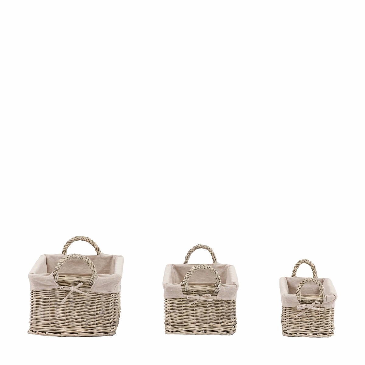 Set of 3 Lined Baskets in Natural brown , ÉDITÉ