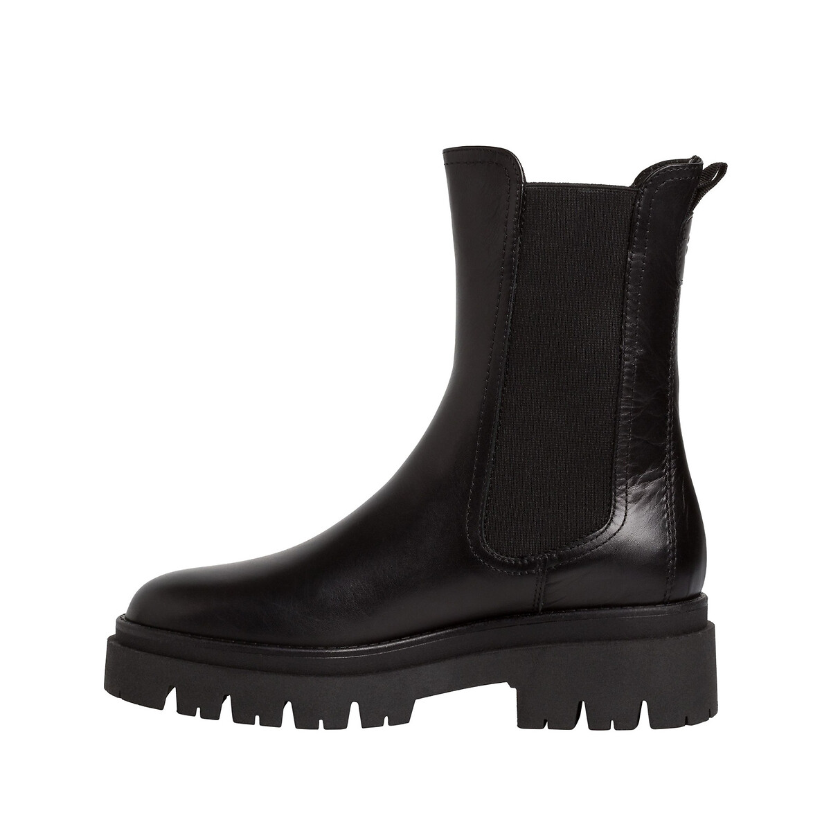 Bottines chelsea en cuir noir, TAMARIS