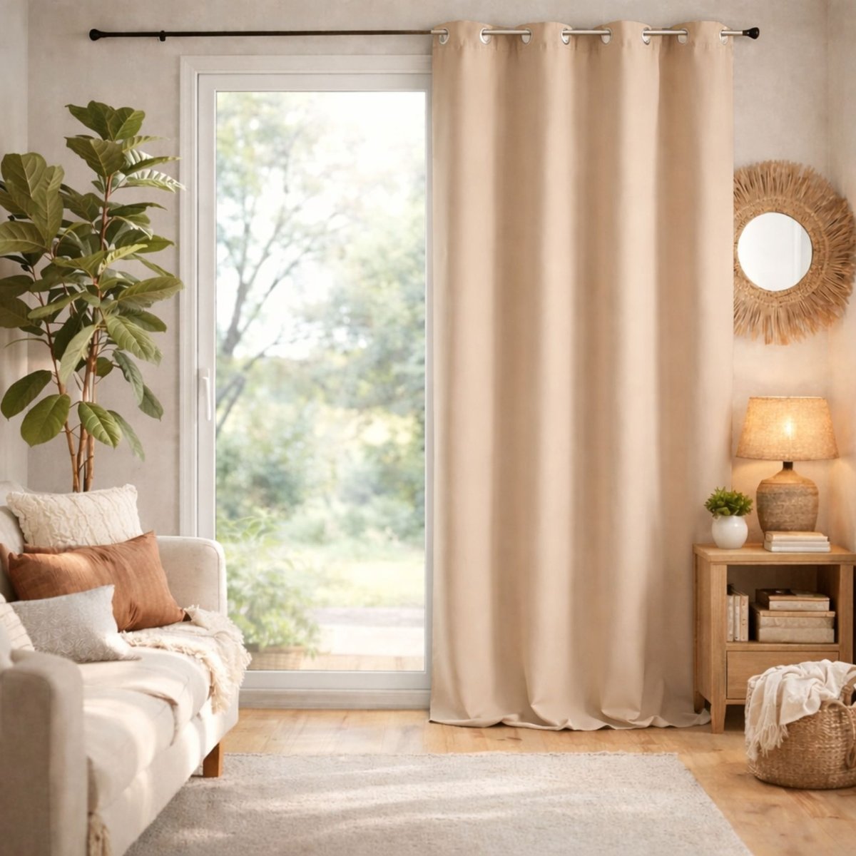 Rideau ameublement 80% occultant ecru, HOME MAISON