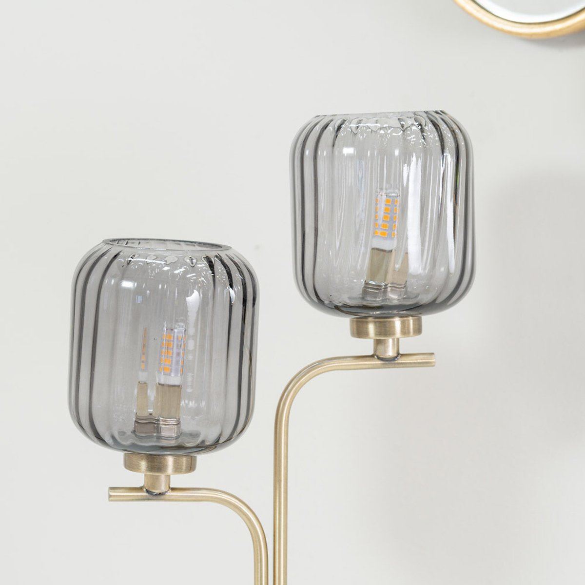 Aurelia 2-Light Ribbed Glass Table Lamp gold-coloured, SO'HOME