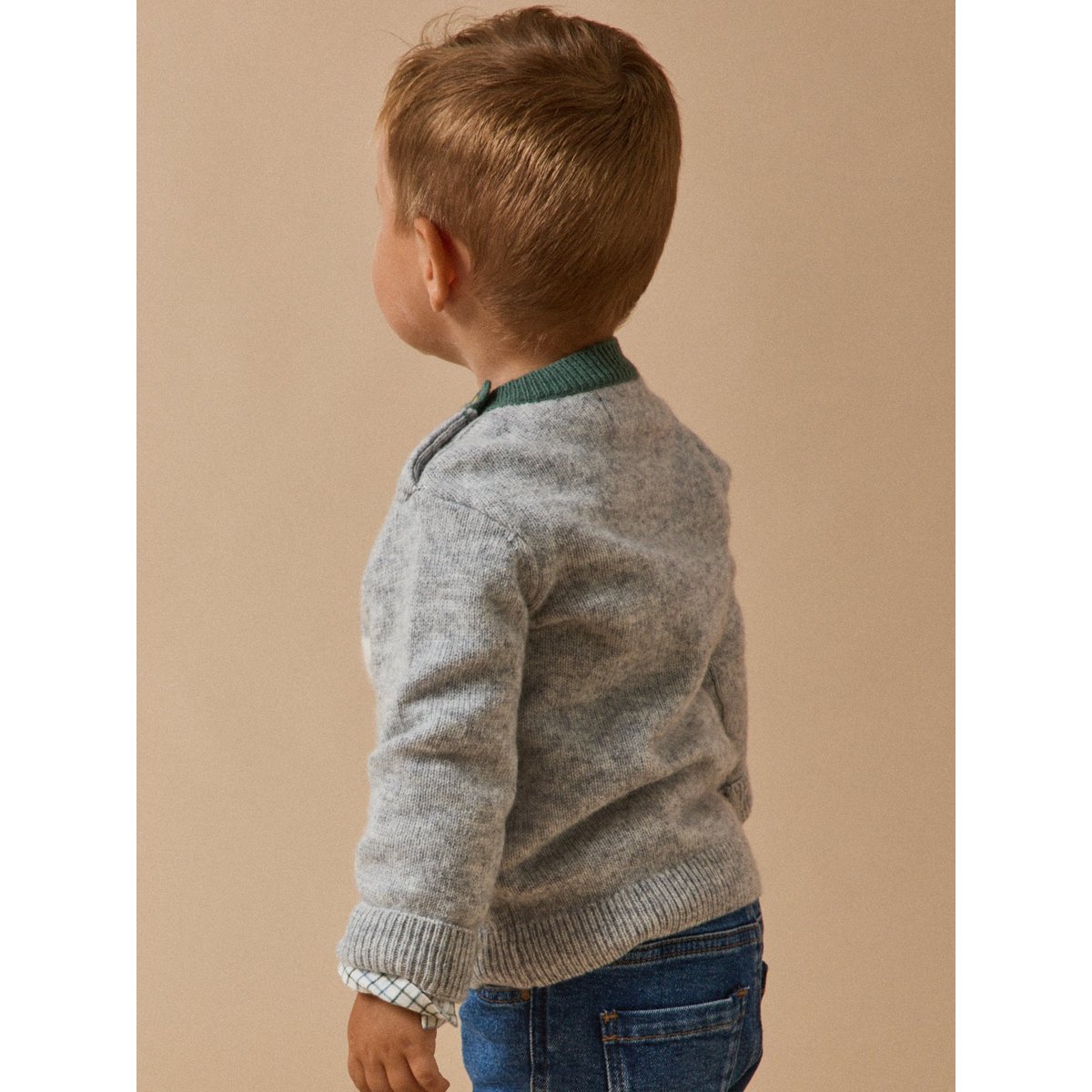 Pull ours  en laine gris chine, CYRILLUS