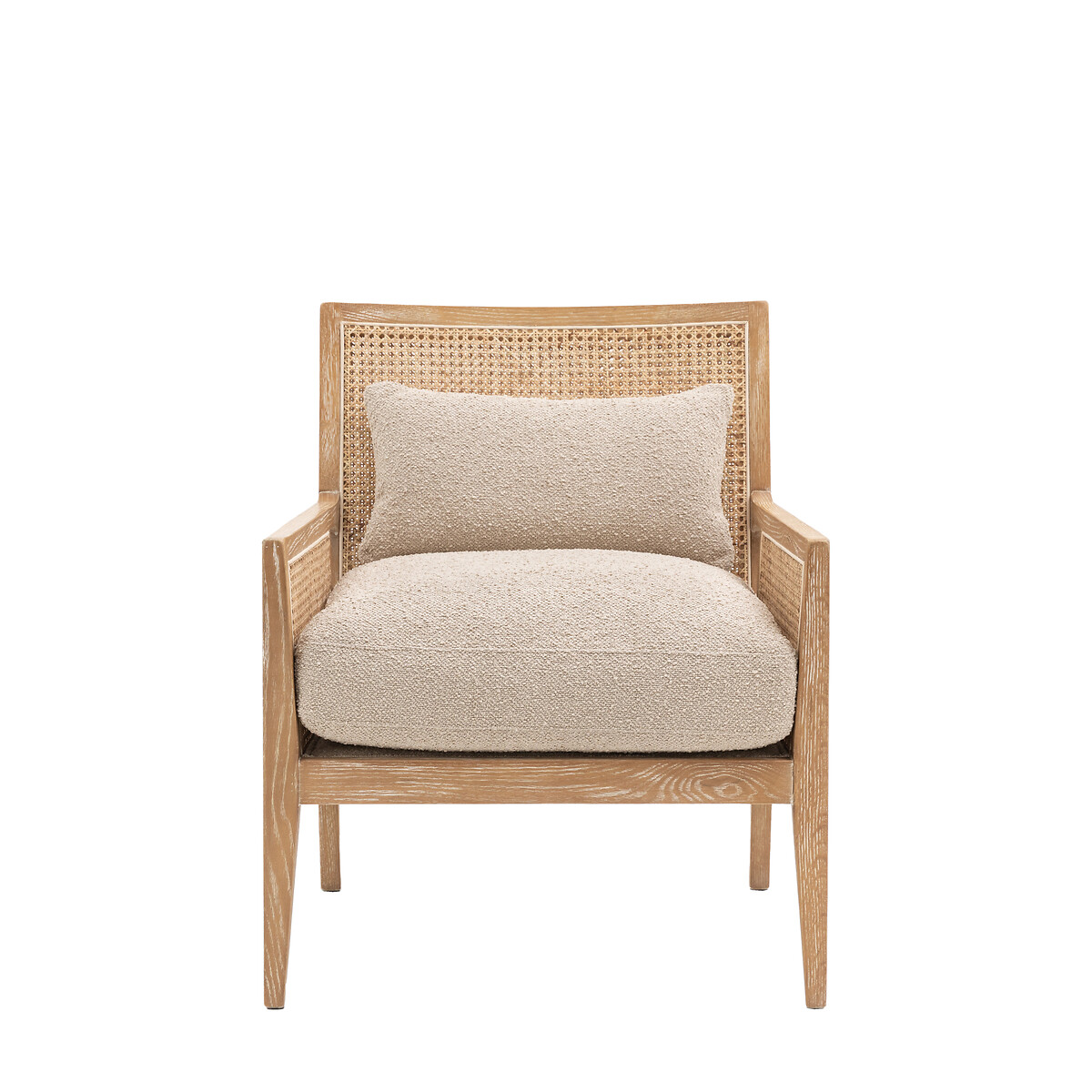 Satara Rattan Armchair with Boucle Cushions natural, ÉDITÉ