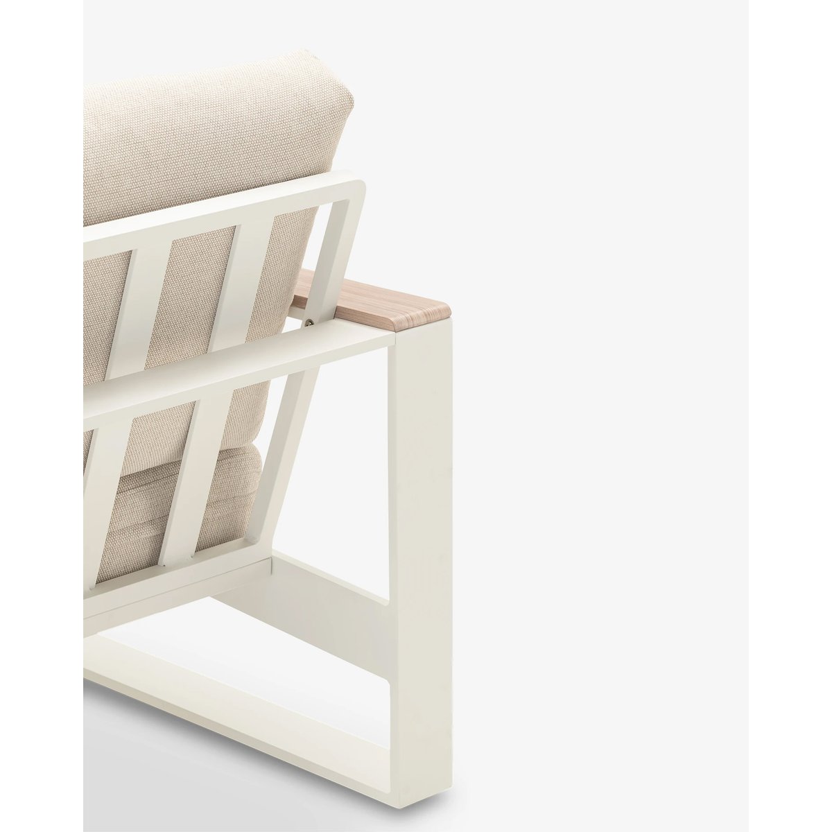 Fauteuil aluminium, lot de 2, MANHATTAN blanc, coussin beige, DEFORA HOME