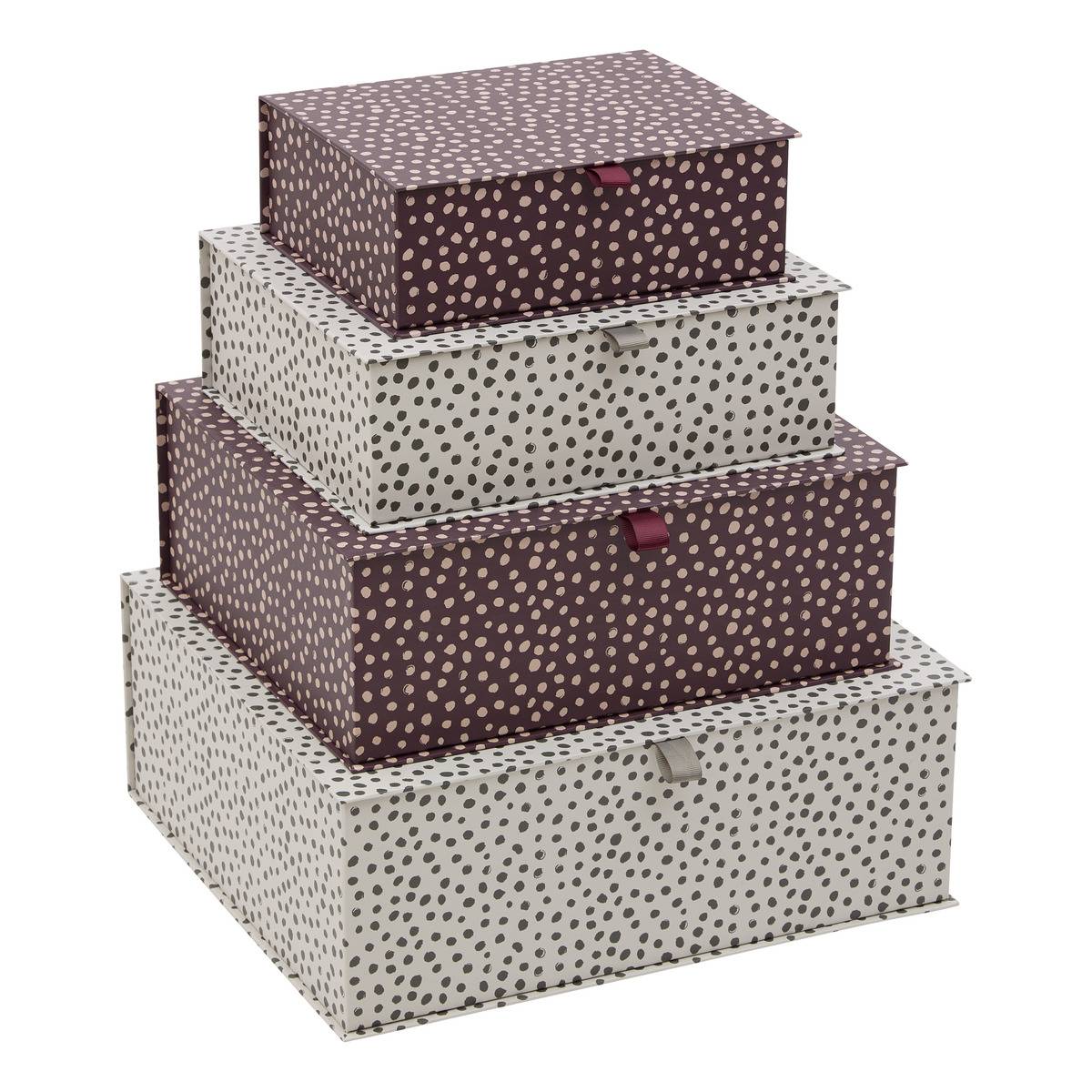 Lot de 4 boîtes rectangulaires BOXTAB multicolore, 5FIVE SIMPLY SMART