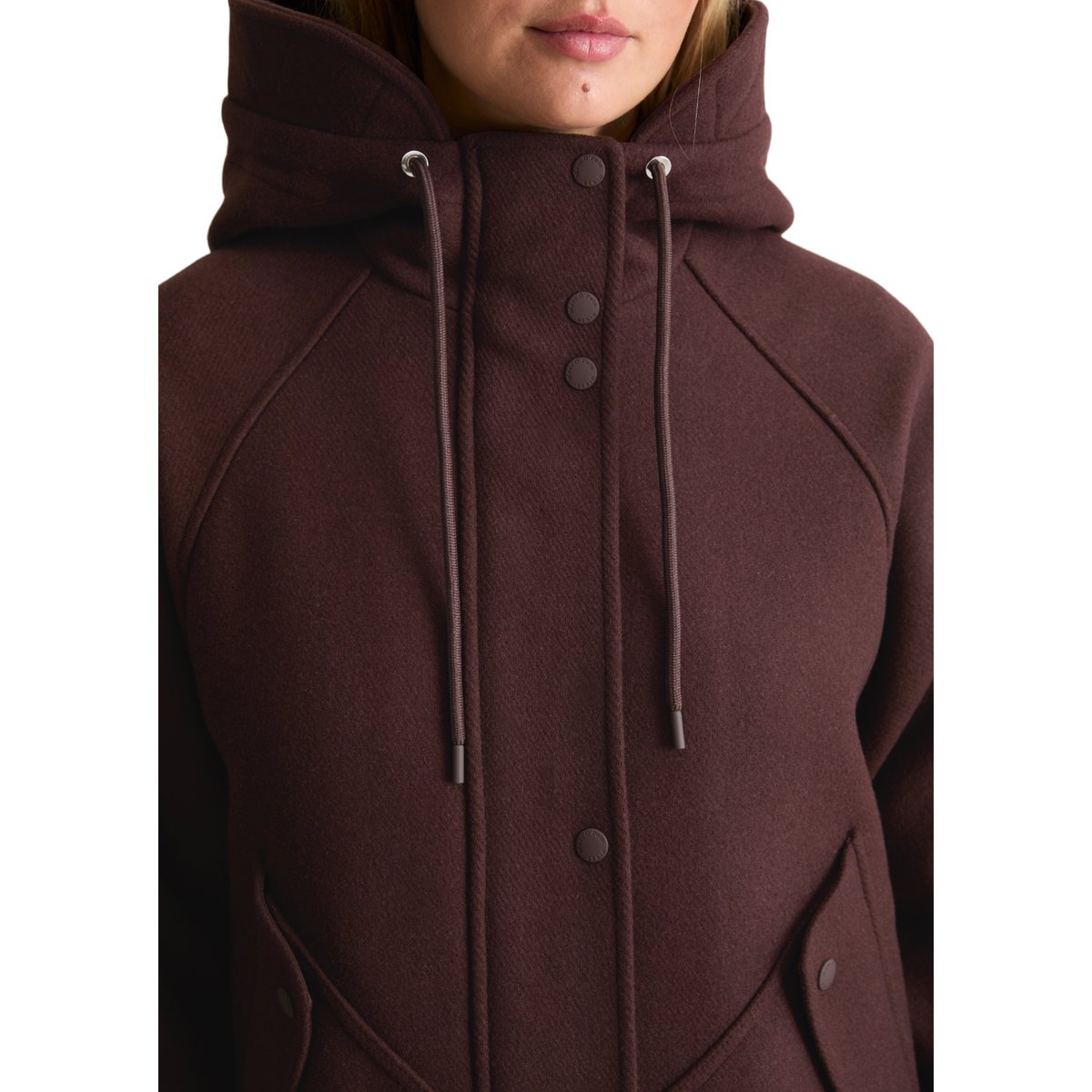 Parka en laine, coupe classique en mélange de laine marron, MARC O’POLO DENIM