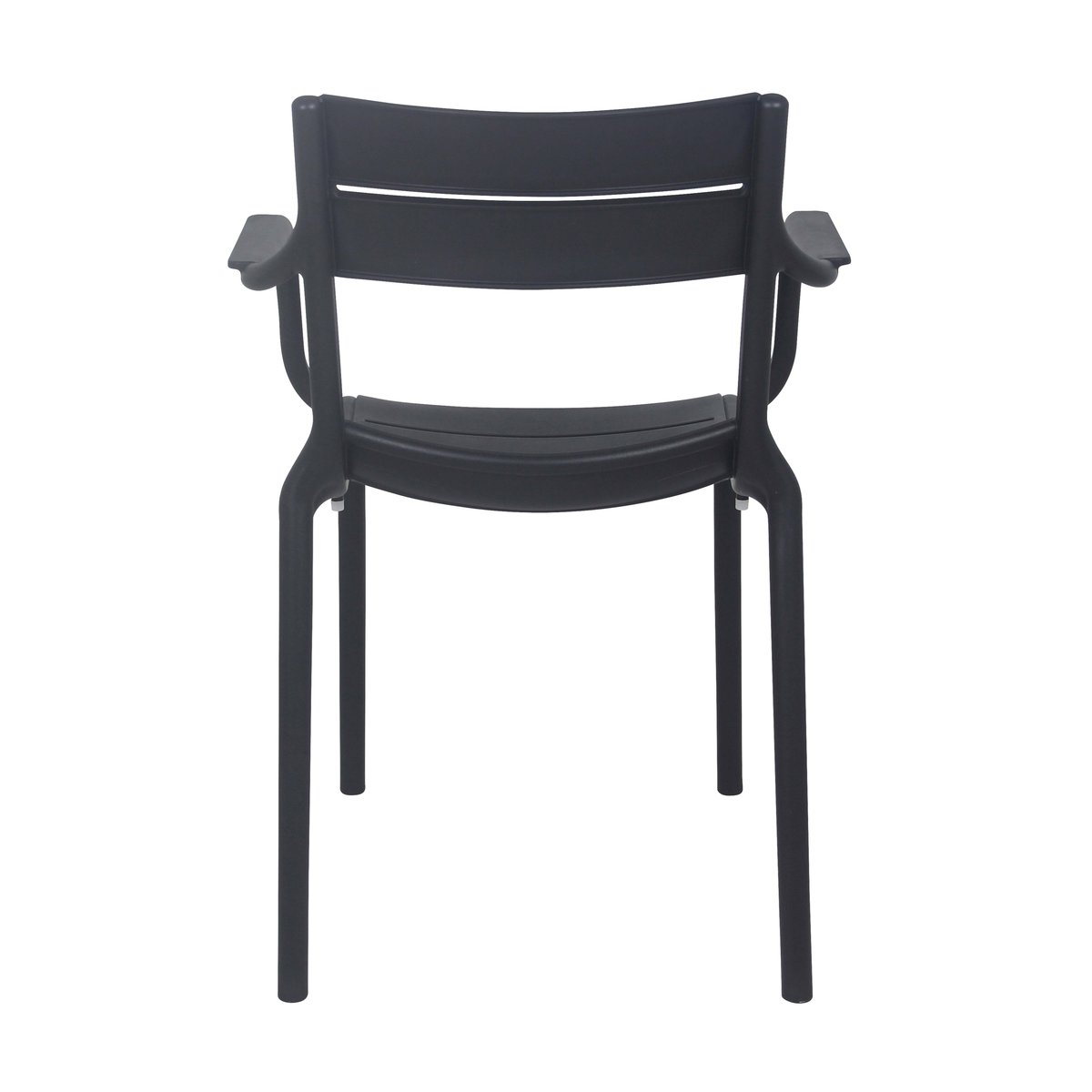 Lot de 4 chaises de terrasse avec accoudoirs en plastique, PANAME noir, OVIALA