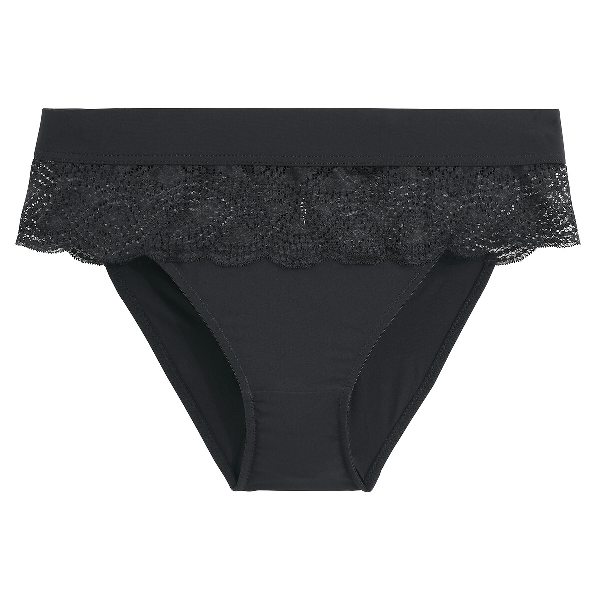 Slip en dentelle et microfibre Avry noir, LA REDOUTE COLLECTIONS