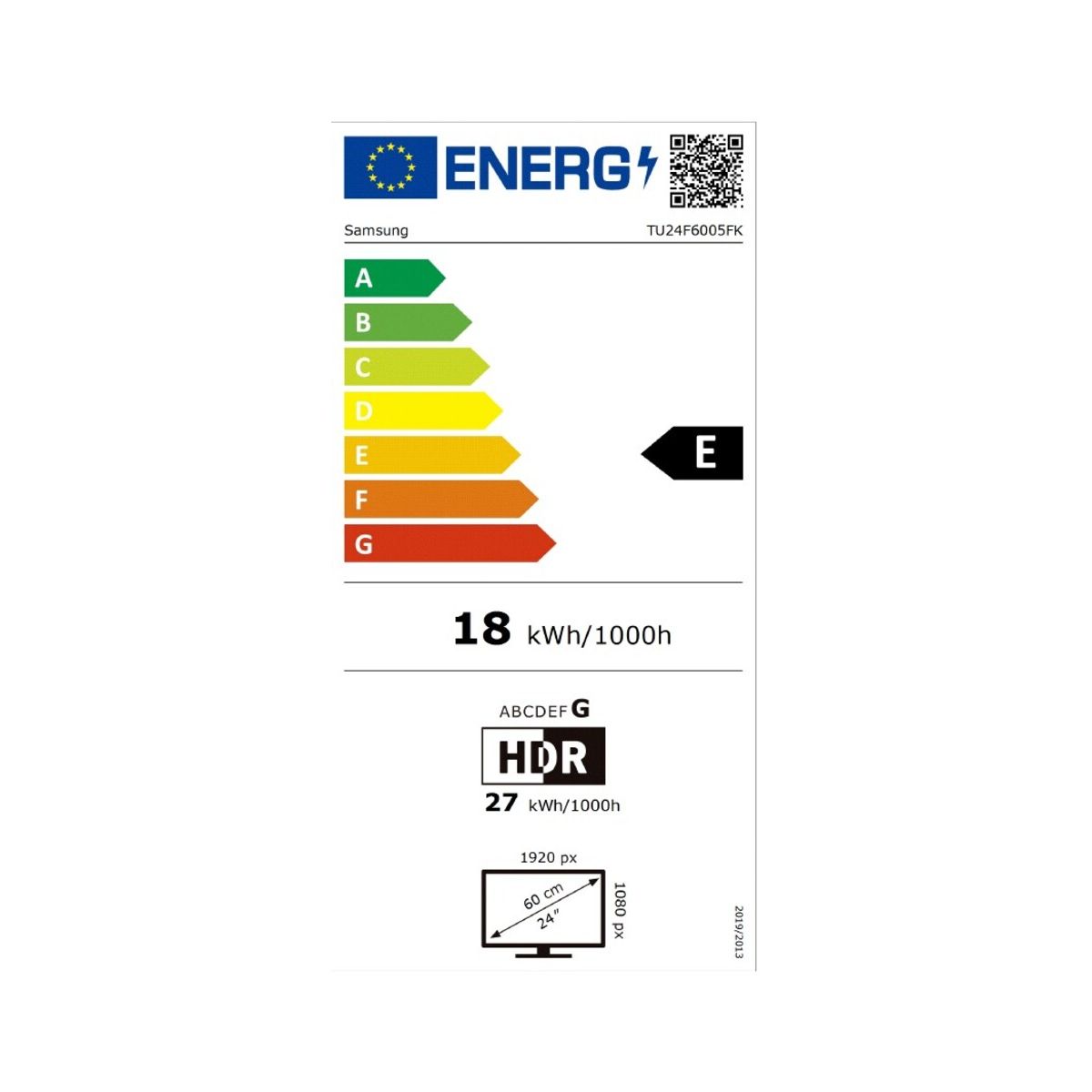 TV LED TU24F6005 (2025) 24" (60 cm) couleur unique, SAMSUNG
