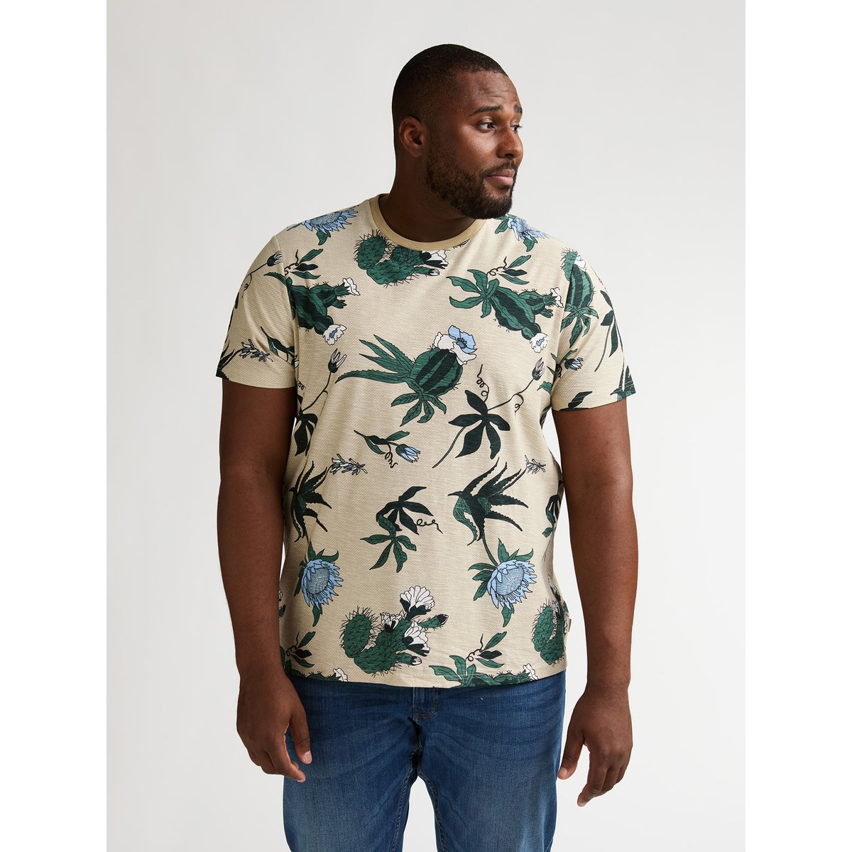T-shirt imprimé all-over grande taille arenagris orange light tan, PETROL INDUSTRIES