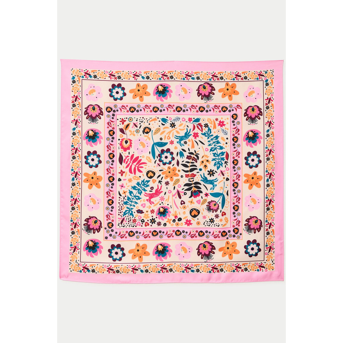 Foulard satiné soyeux rose, CACHE CACHE