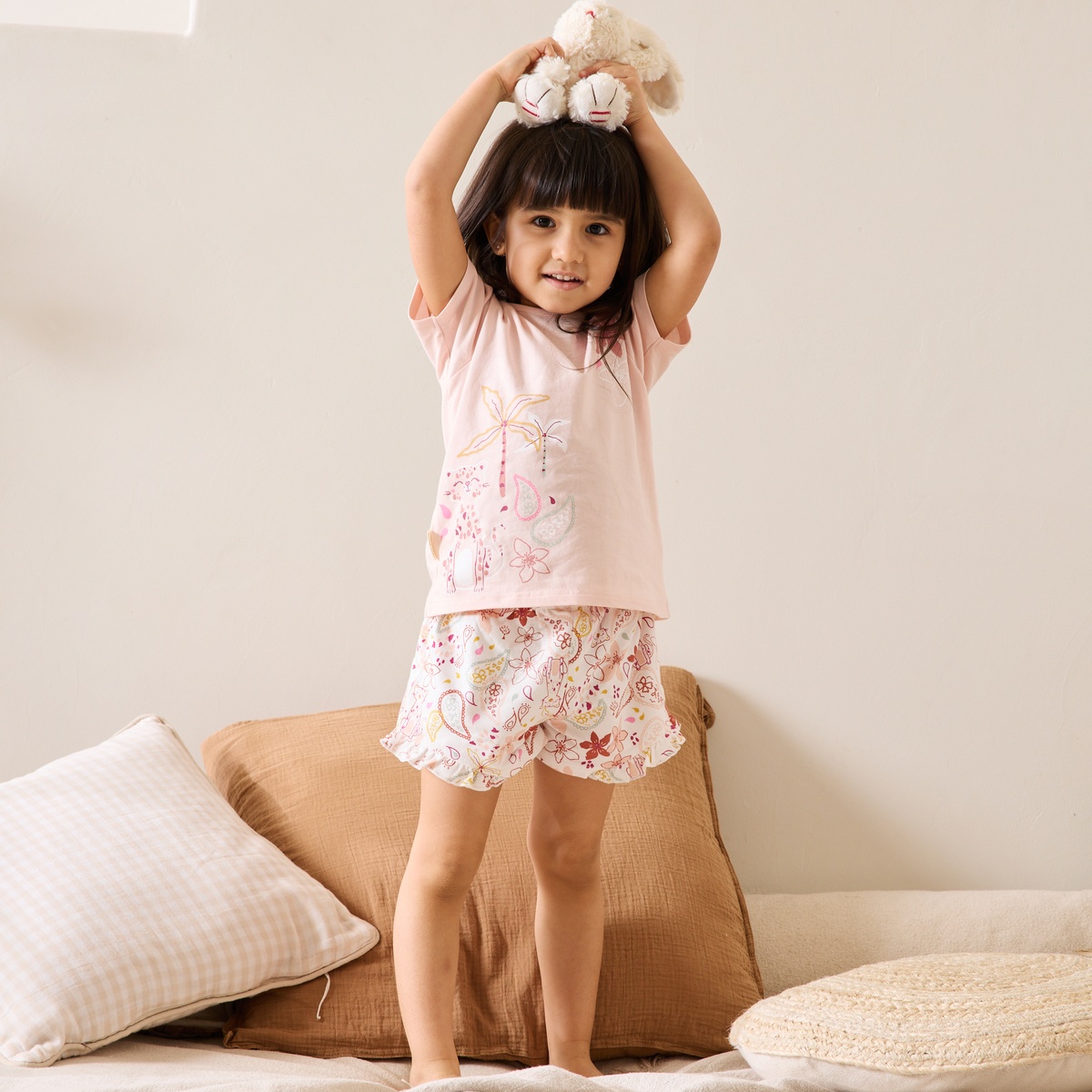 Pyjama short enfant 2 pièces Arizona rose, PETIT BEGUIN