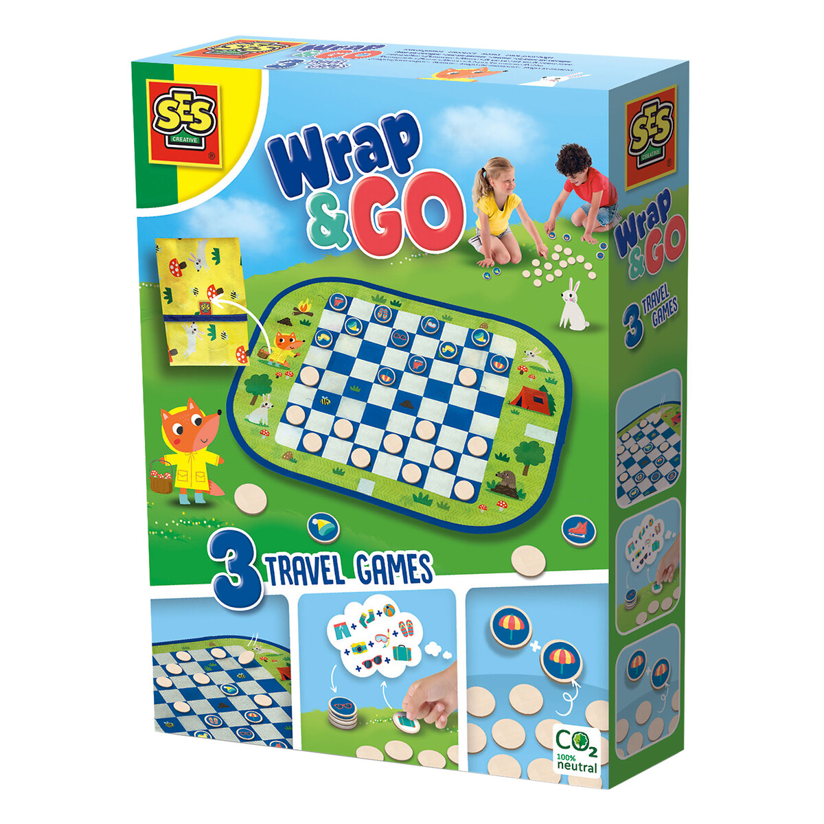Brinquedo "Jogo de viagem Wrap & Go", SES multicolor, SES