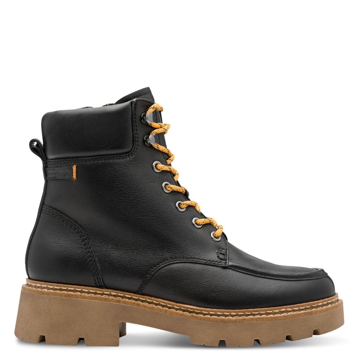 Bottine en cuir noir cuir, TAMARIS