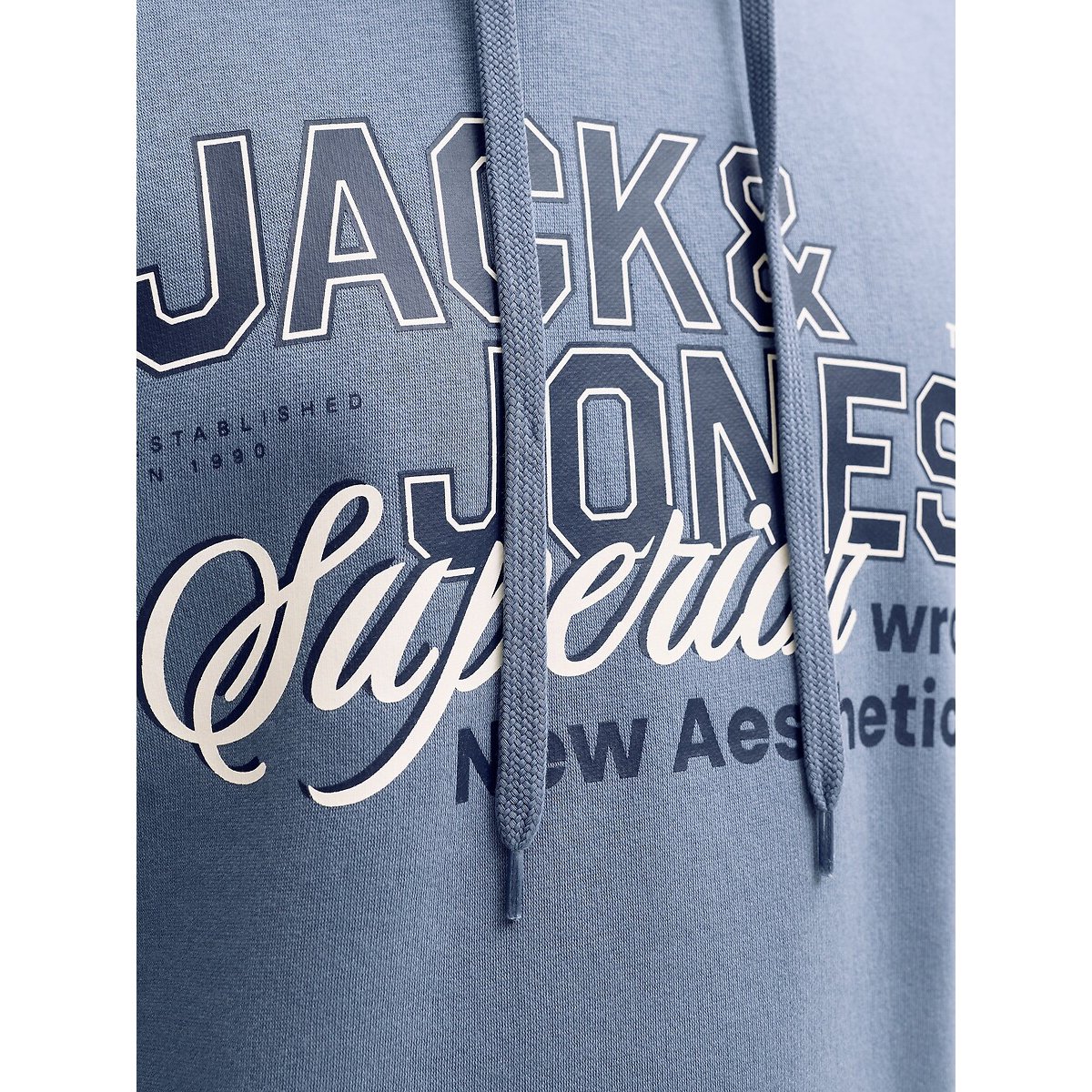 Sweat à capuche logo bleu, JACK & JONES