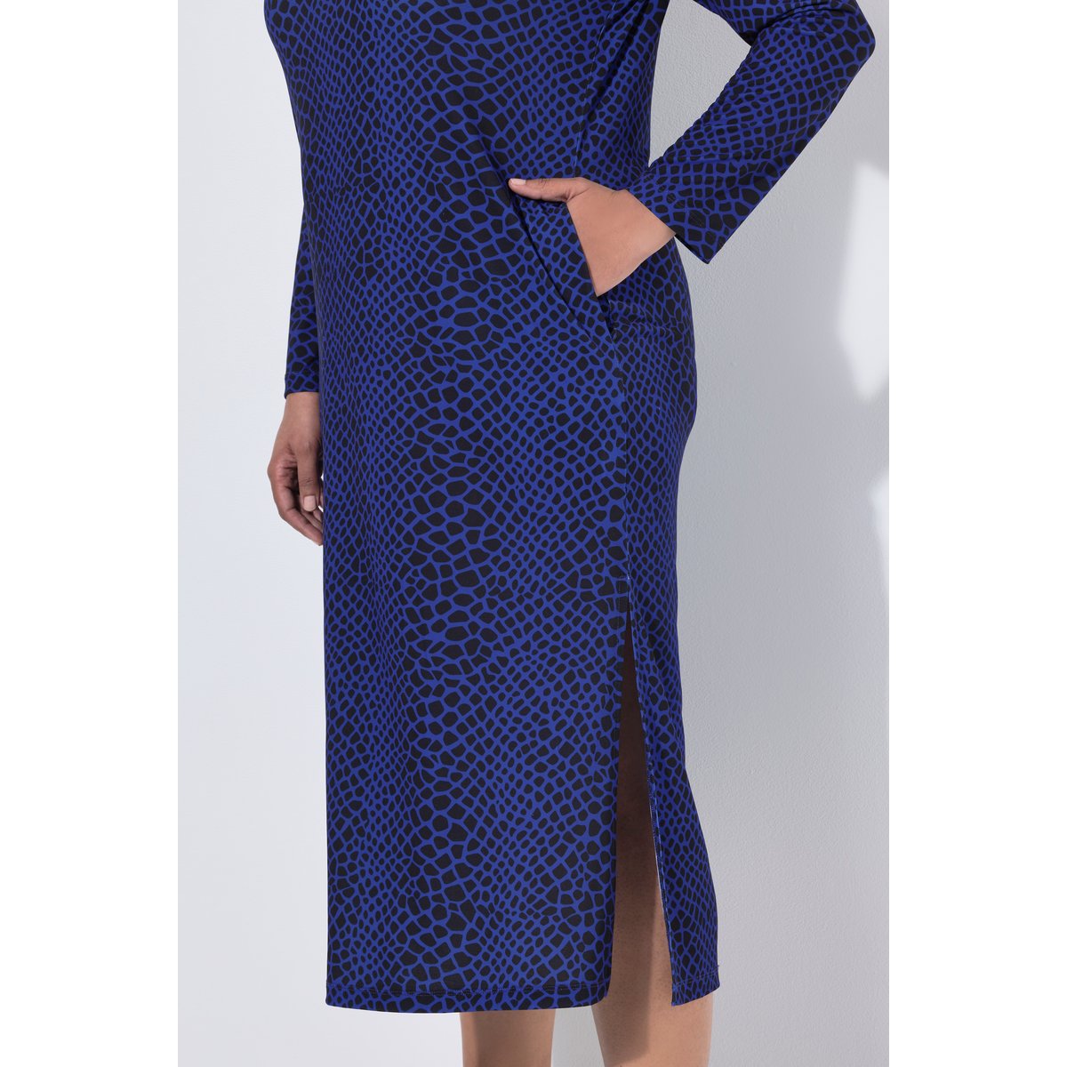Robe maxi, décolleté rond et manches longues noir, ULLA POPKEN