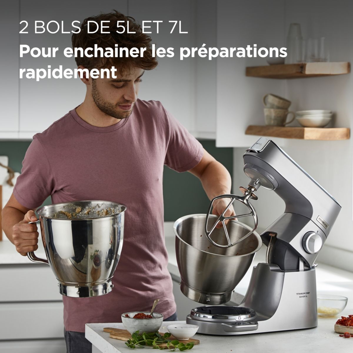 Robot pâtissier KVL85.009SI Titanium Chef Baker XL gris, KENWOOD