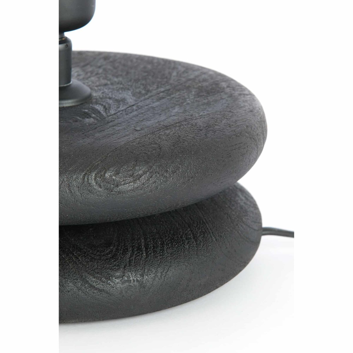 Base De La Lampe Bois EBOLI noir, LIGHT & LIVING