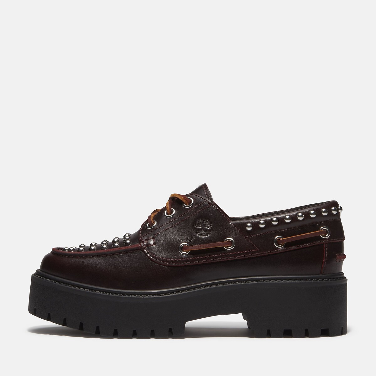 Derby-Schuhe mit Keilabsatz, aus Leder, mit Nieten, STONE STREET BOAT SHOE bordeaux , TIMBERLAND