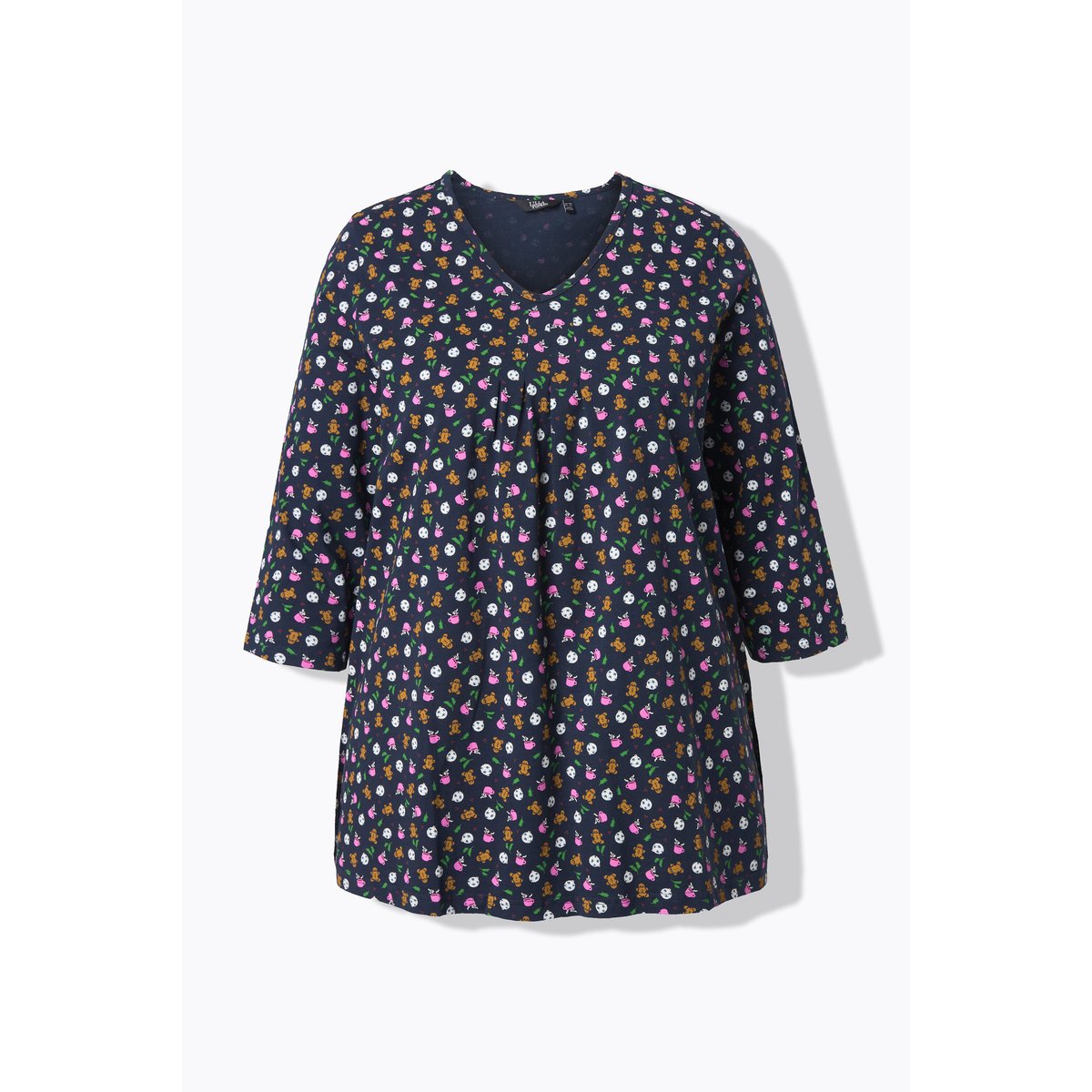 T-shirt à ipmprimé bon en pain d'épice. Col marine, ULLA POPKEN