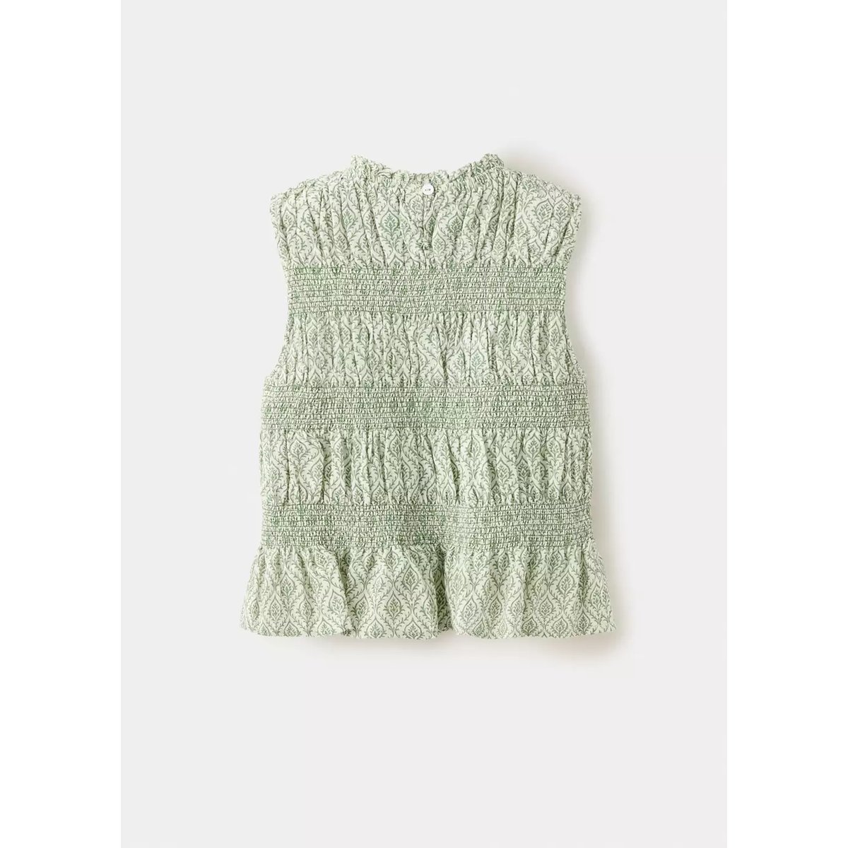 Blouse 100 % coton froncé vert pastel, MANGO KIDS