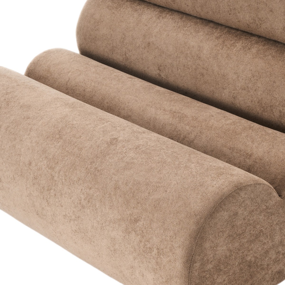 Banquette compressée 2 places en tissu chenille - BILLIE moka, HOMIFAB