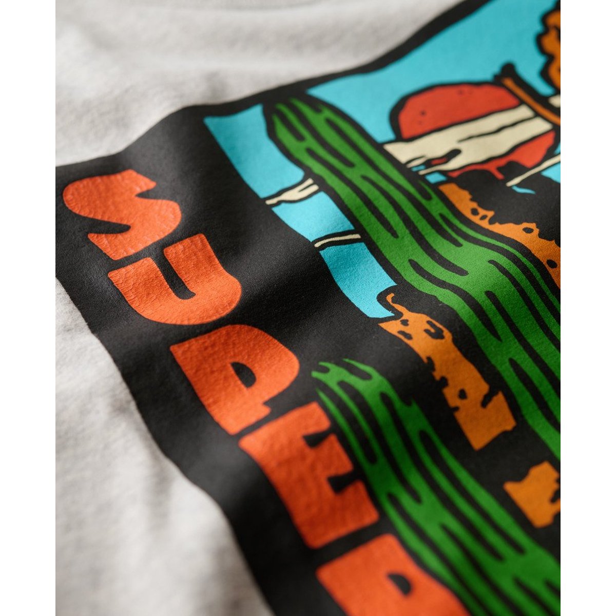 T-shirt à motif Travel Postcard gris glacier chiné, SUPERDRY