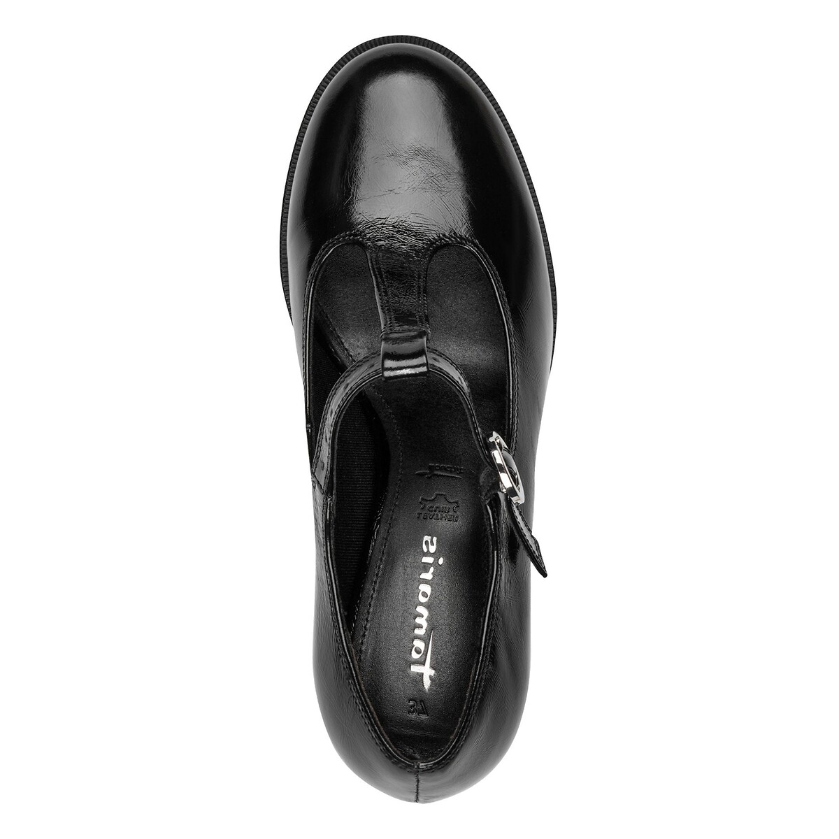 Chaussures salomé en cuir à talons noir, TAMARIS