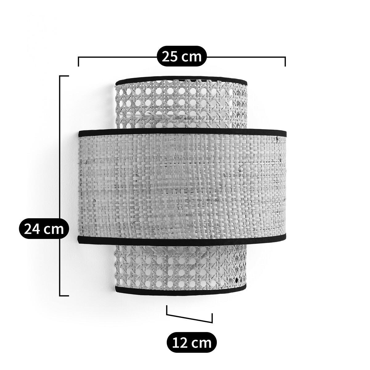 Applique double en cannage et raphia, Dolkie naturel, LA REDOUTE INTERIEURS