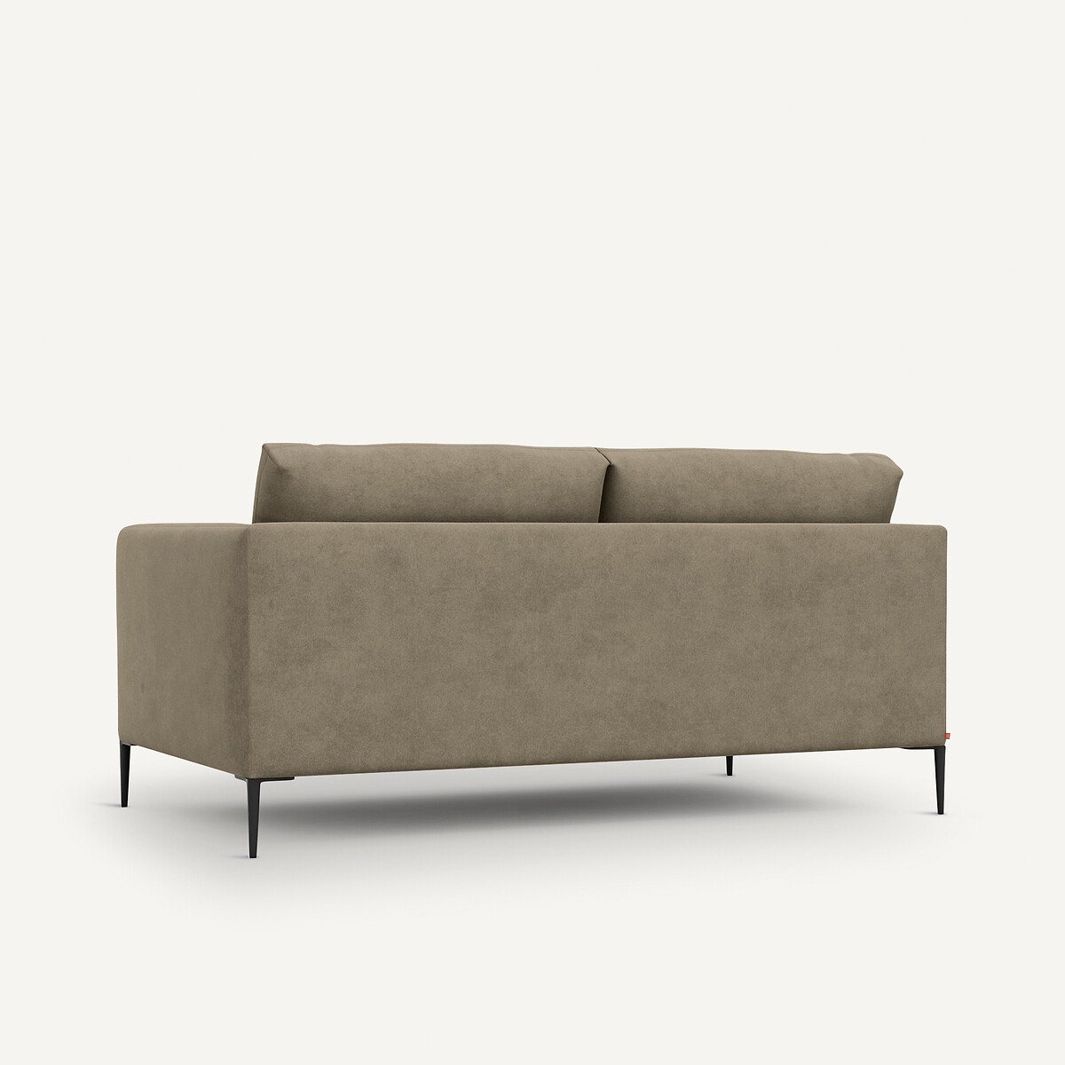 Canapé compact 3 places, en velours stonewashed, OSCAR gris shiitaké, AM.PM X EMMANUEL GALLINA