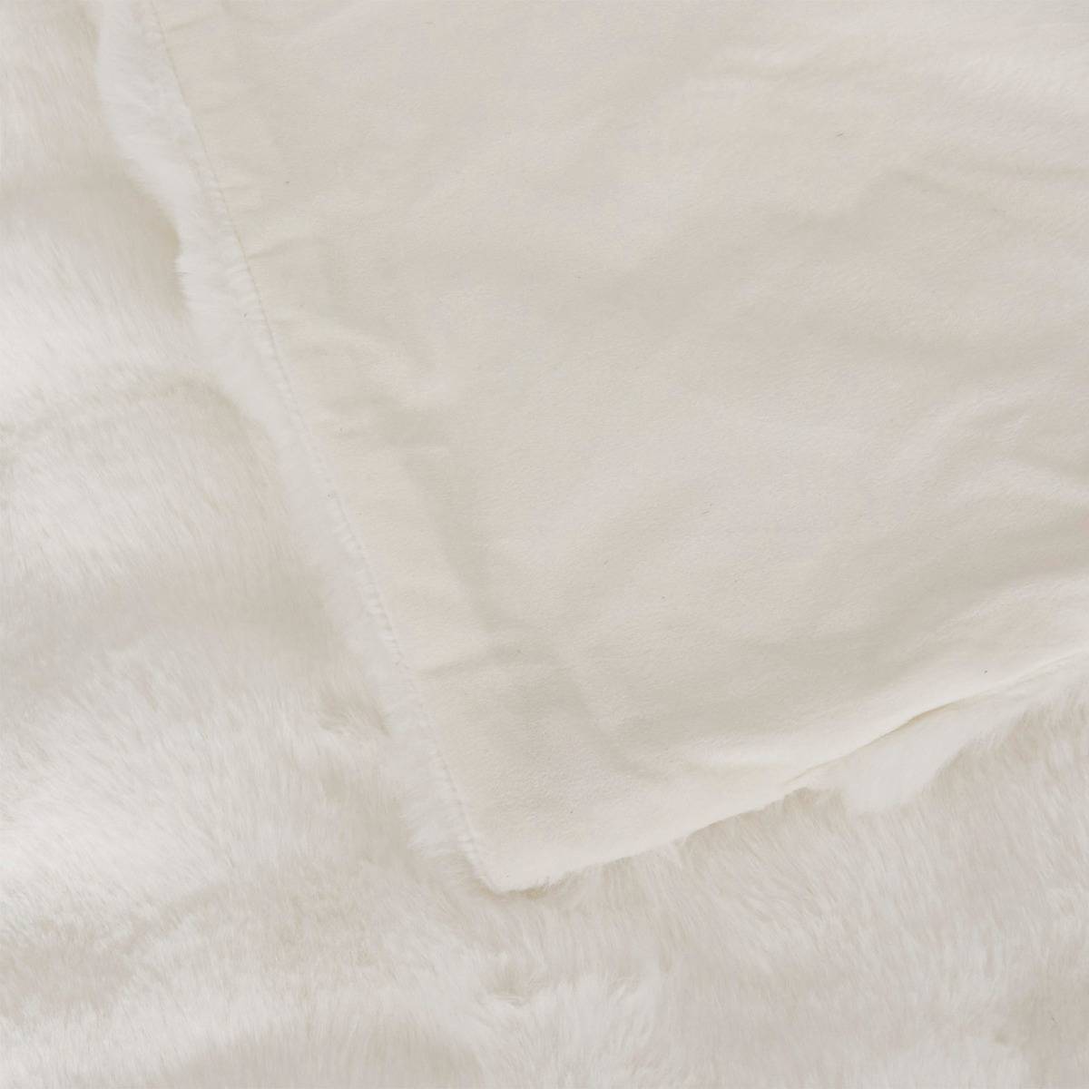 Plaid imitation fourrure ZEPHY blanc, ATMOSPHERA