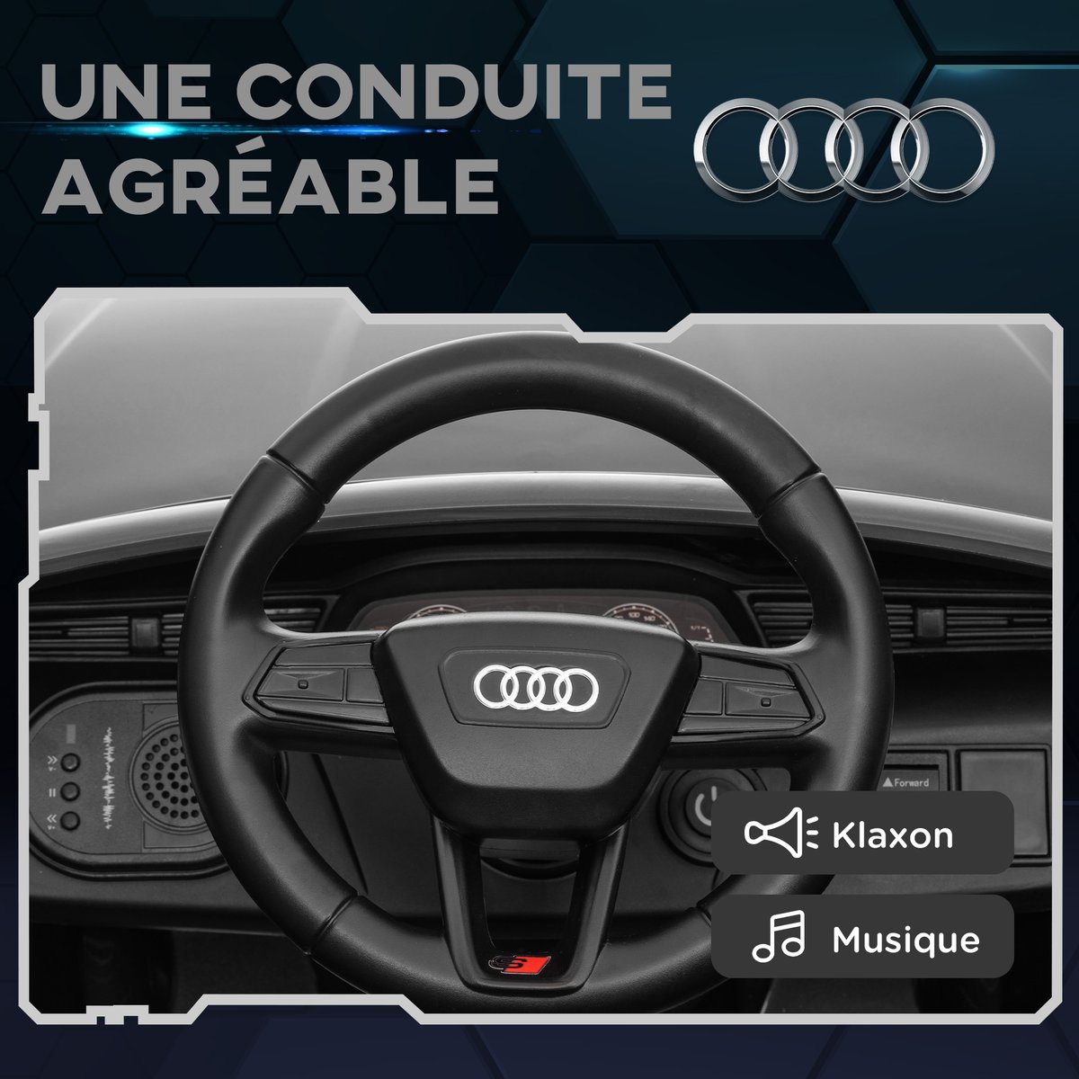 Voiture électrique à conducteur assis PP gris, AIYAPLAY
