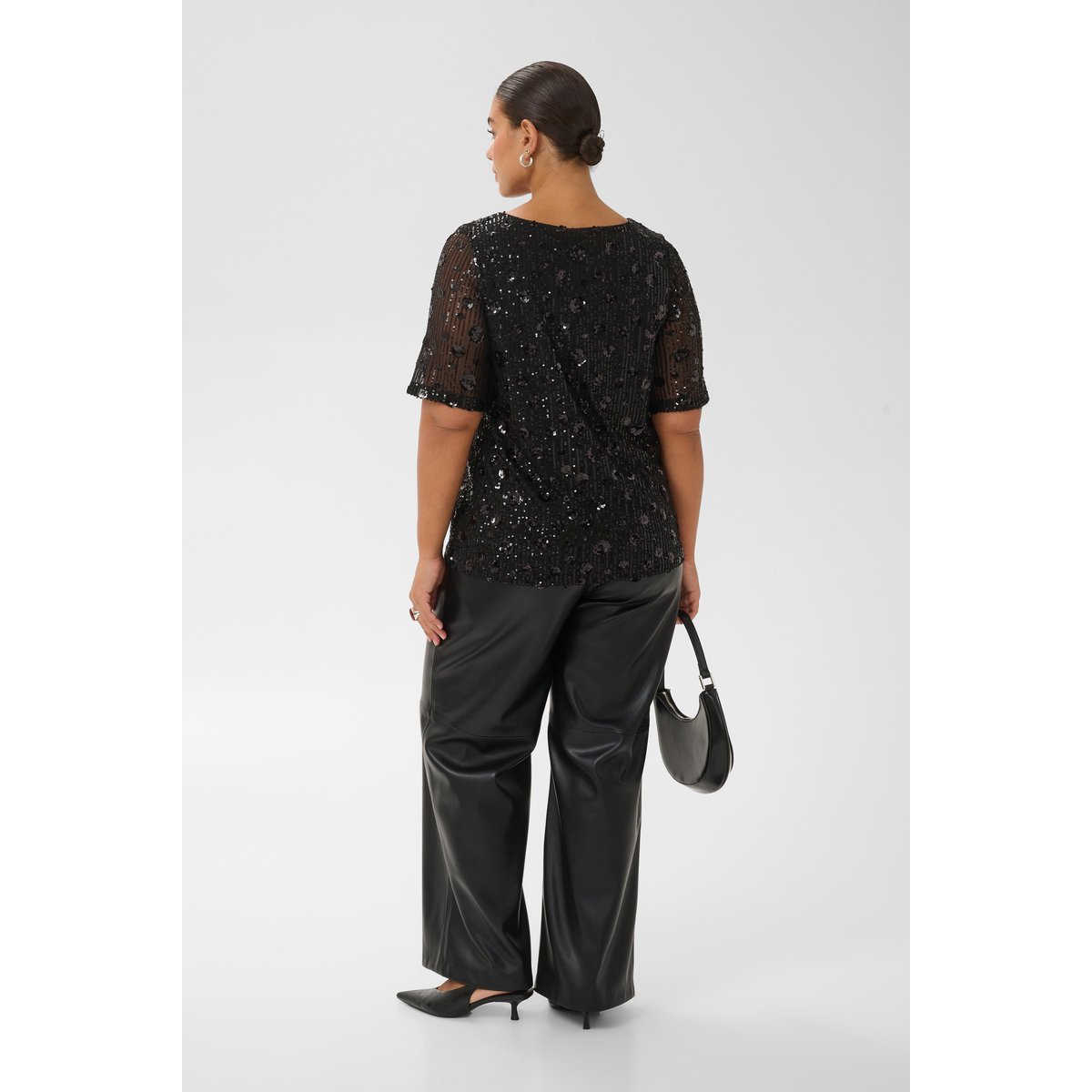 Blouse à manches courtes noir black, KAFFE CURVE