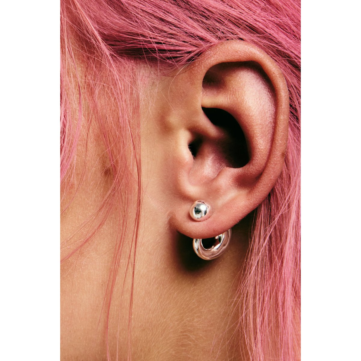 Boucles d’oreilles créoles dorées zalio noir, DESIGUAL