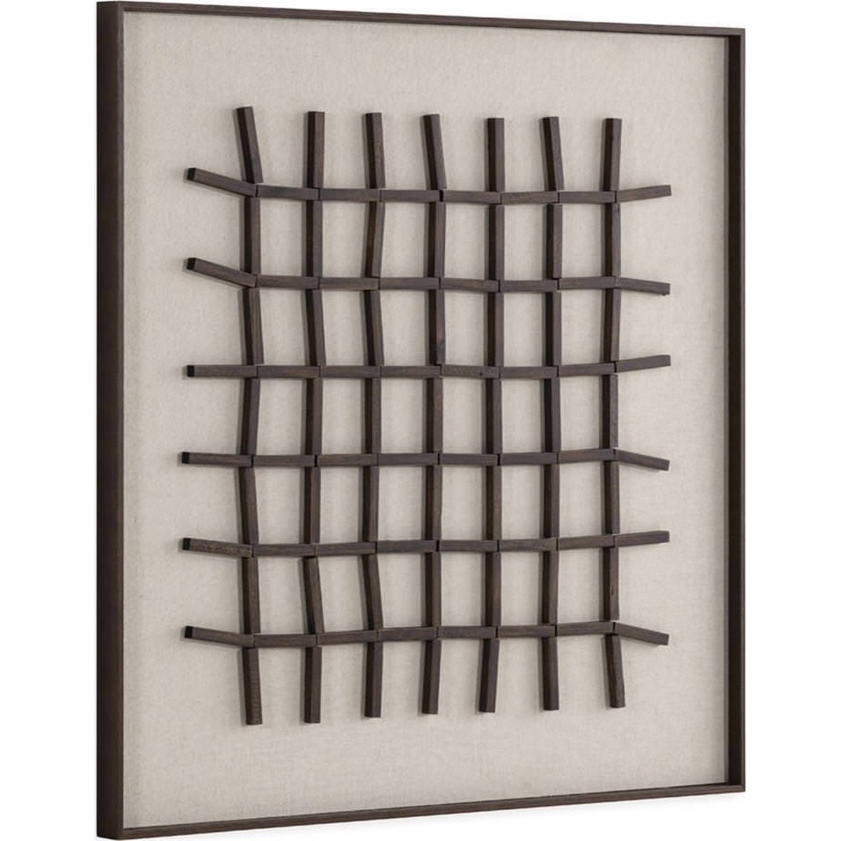 Tableau mural graphique en bois et verre brun et crème, RECOLLECTION