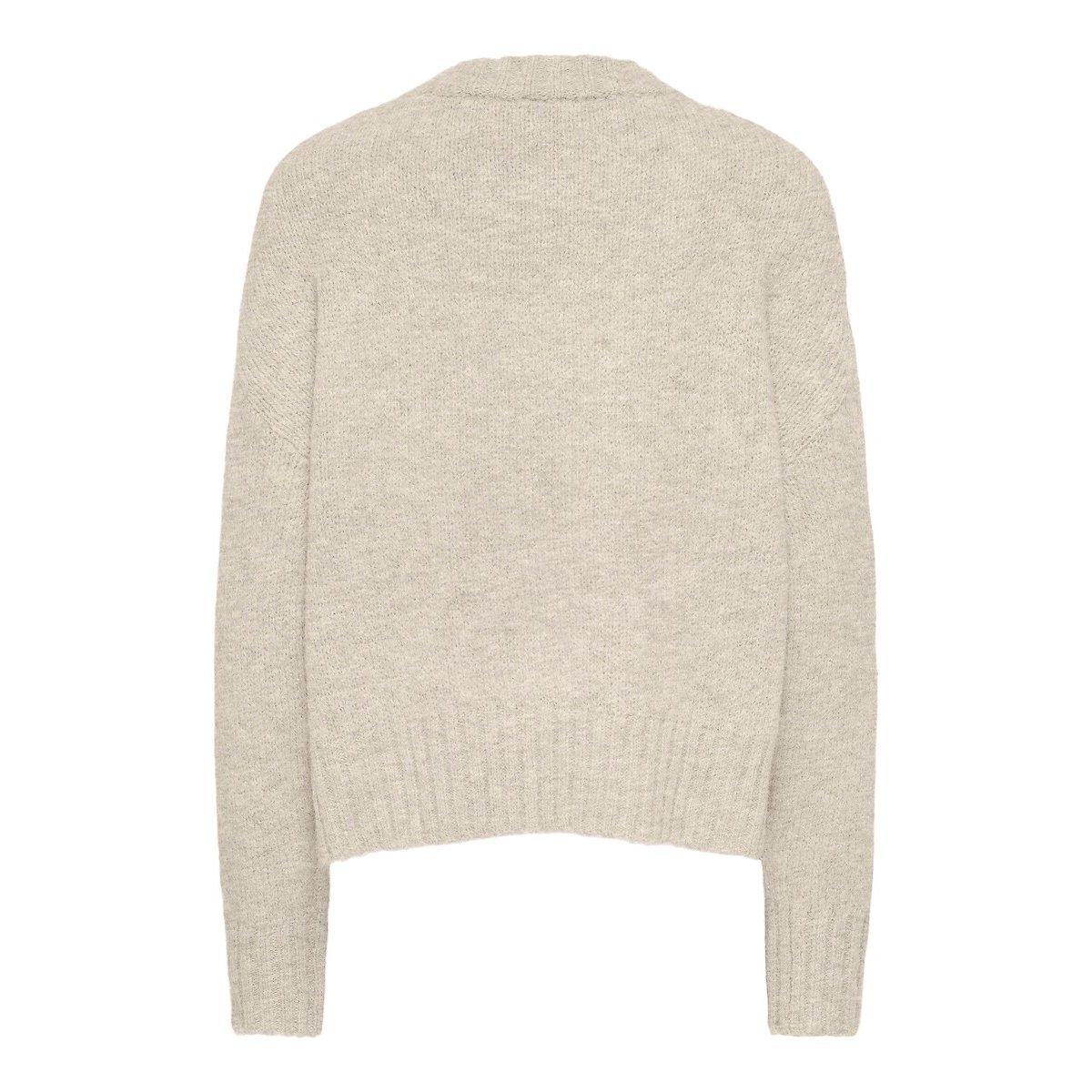 Pull manches longues, col V ecru, ONLY
