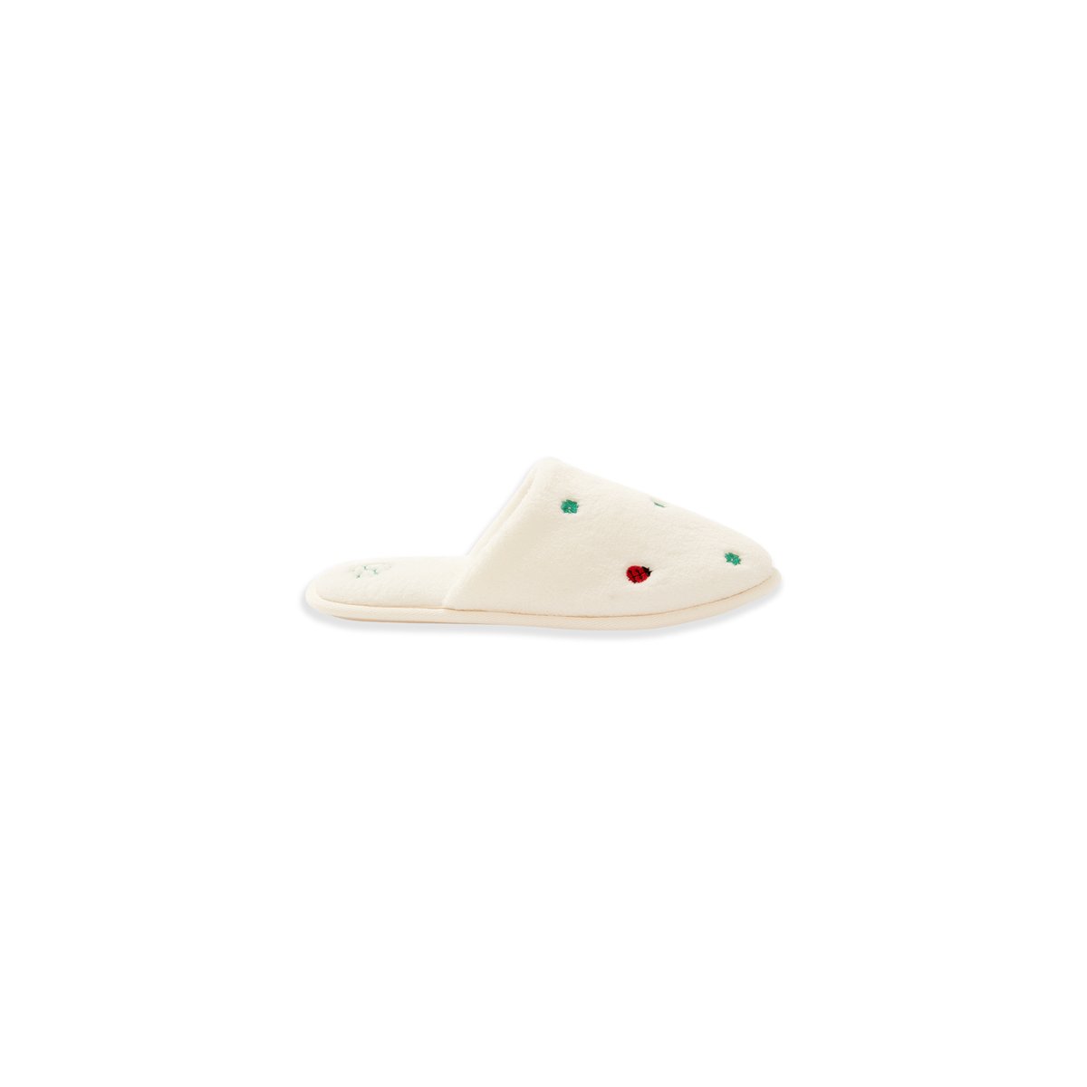 Chaussons mules à pois GARDEN ecru, ETAM