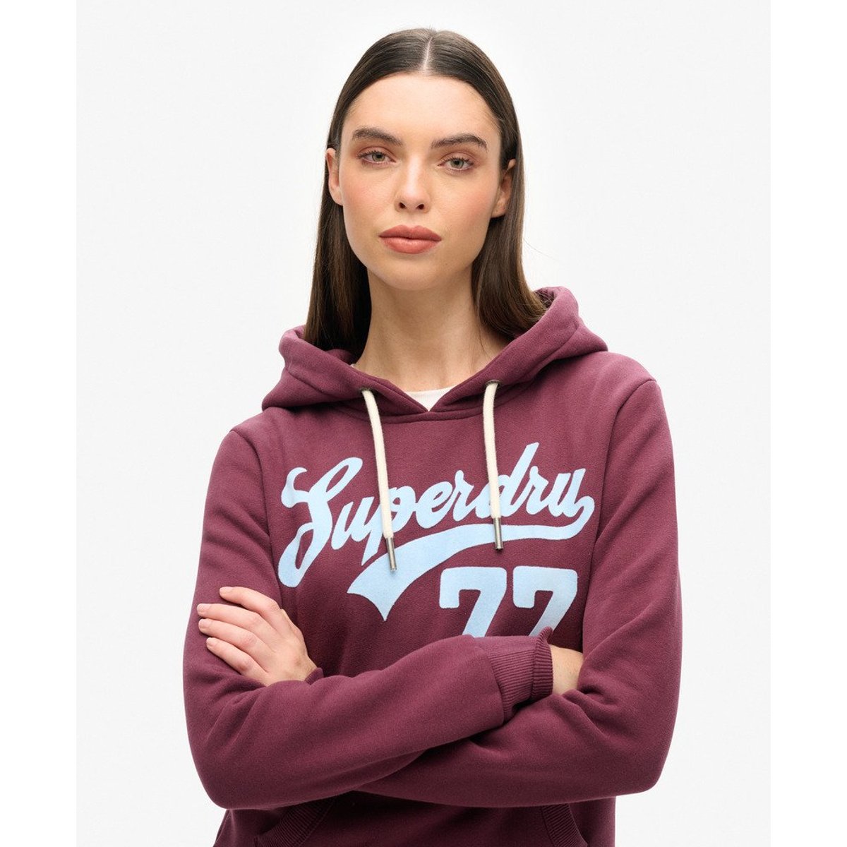 Sweat à capuche Super 77 violet figue, SUPERDRY