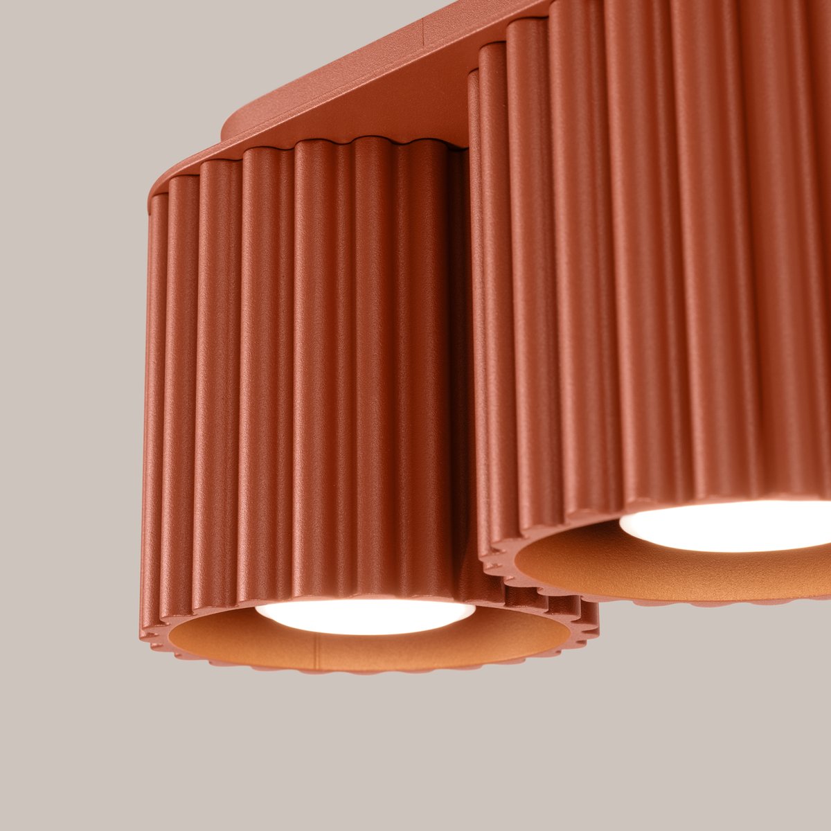 Plafonnier Aluminium Ocre Rouge GU10 2 Aura rouge, EDEN