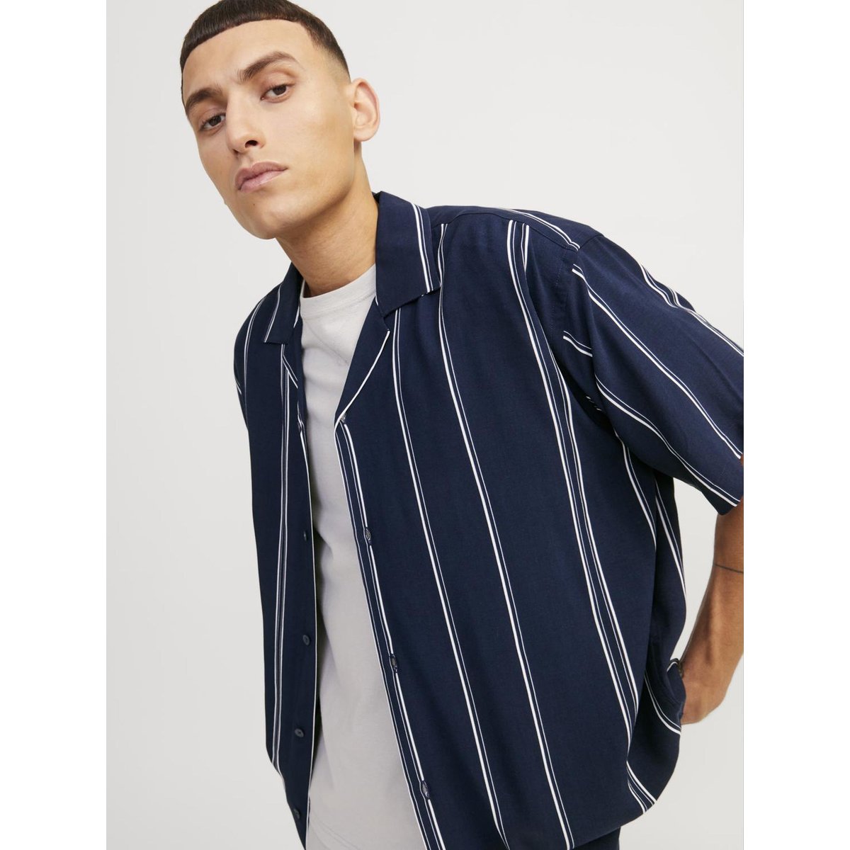 Chemisette en viscose marine, JACK & JONES