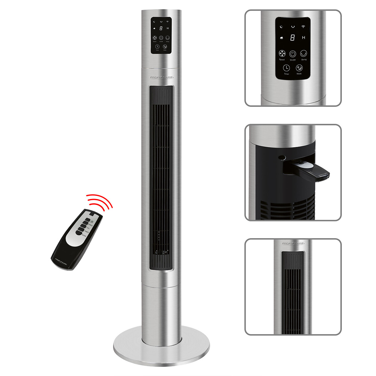 Ventoinha torre TVL 3090, PROFICARE inox, PROFICARE