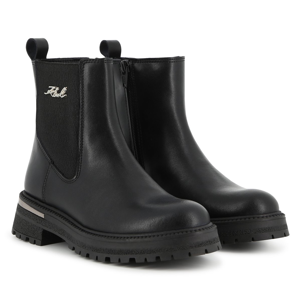 Bottines avec fermeture zip black, KARL LAGERFELD KIDS