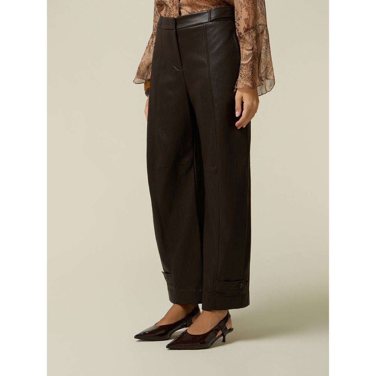 Pantalon palazzo marron, OLTRE