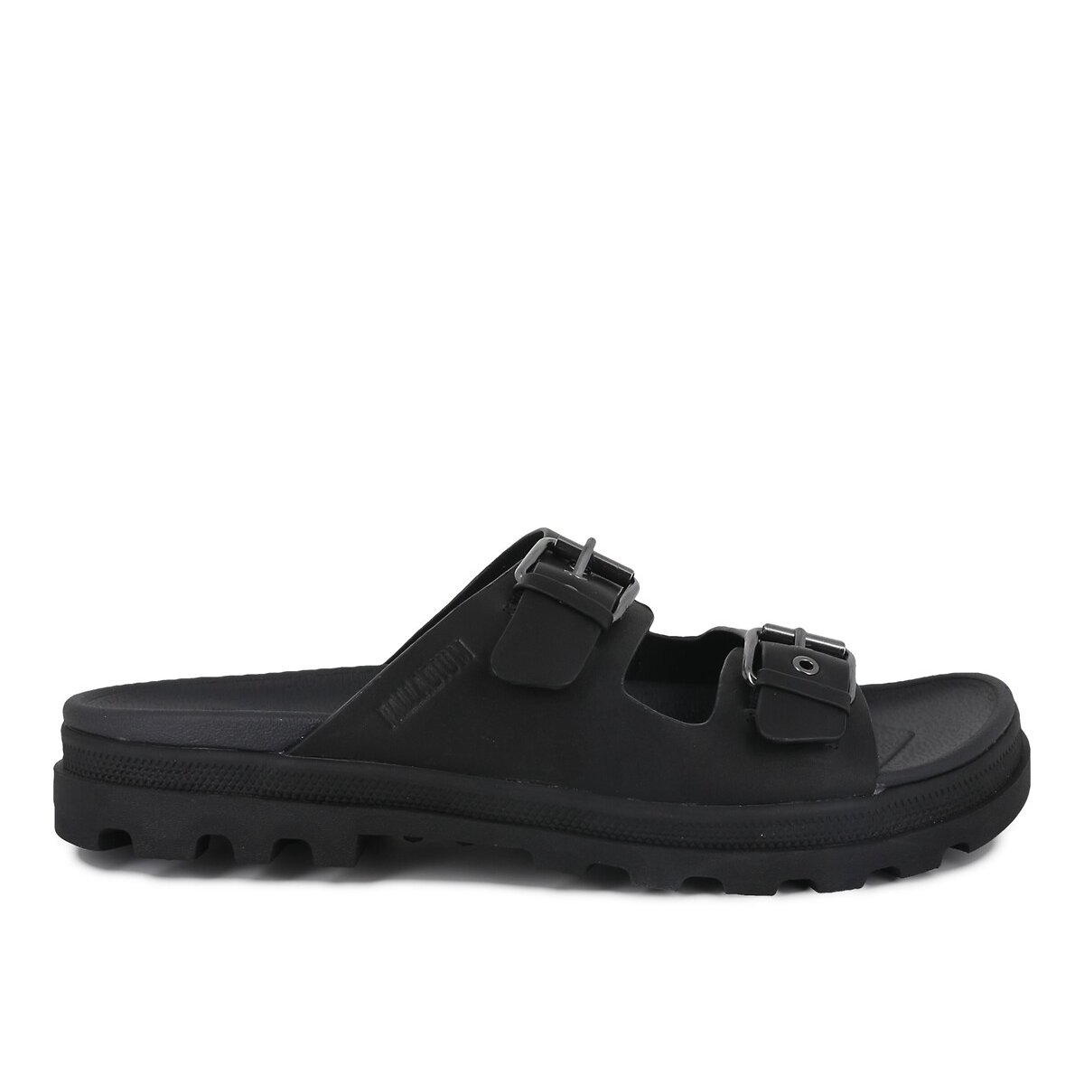 Mules doubles brides Dunelite Riviera cuir noir, PALLADIUM