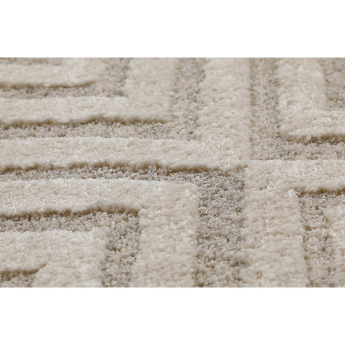 Tapis design à motif labythinthe à relief ,  Hillmar beige crème, WECON HOME
