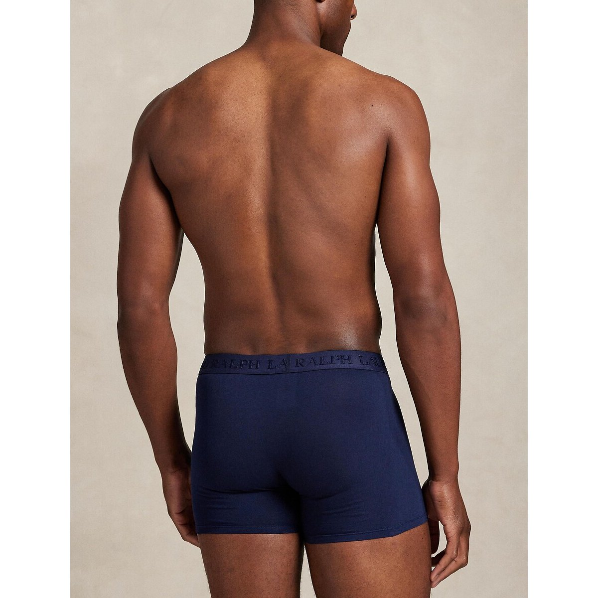 Lot de 3 slips boxers coton stretch bleu marine + bleu + bleu ciel, POLO RALPH LAUREN