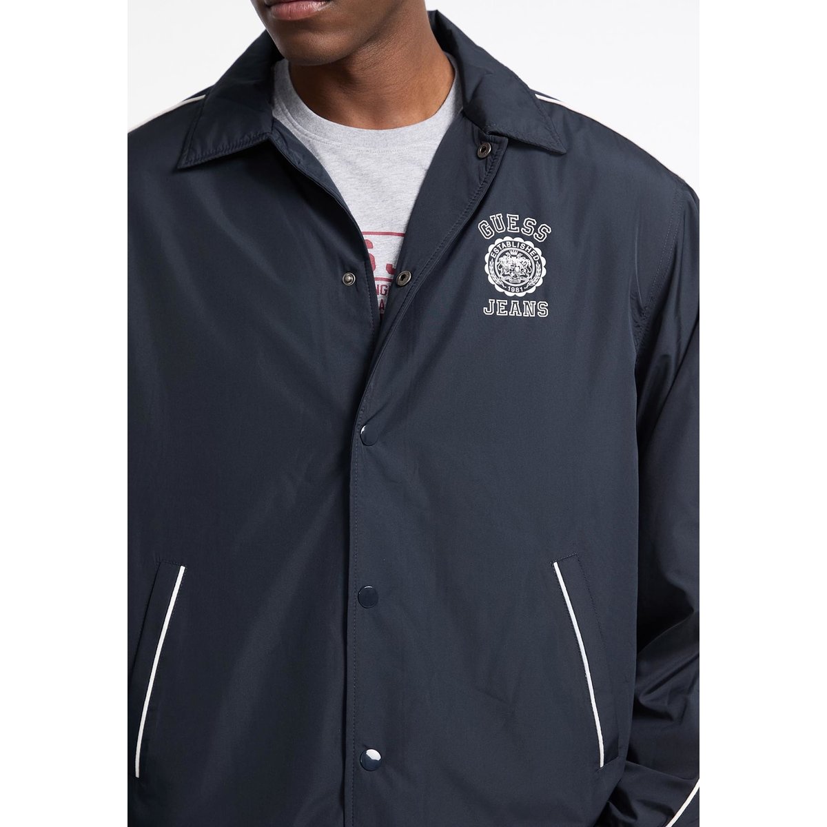 Blouson Logo Imprimé bleu, GUESS JEANS